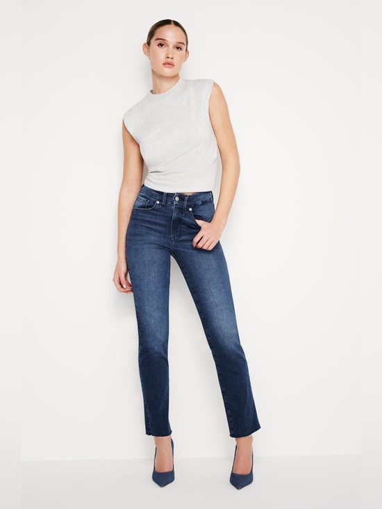 Good American Denim - Good American Always Fits Good Classic Slim Straight Jean Indigo High Rise 14-18